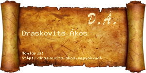 Draskovits Ákos névjegykártya