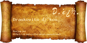 Draskovits Ákos névjegykártya