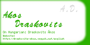 akos draskovits business card